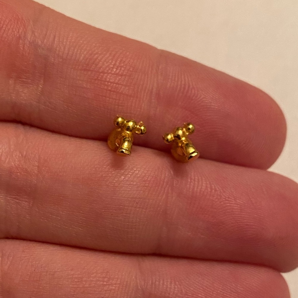 Vintage Gold Faucet Stud Earrings